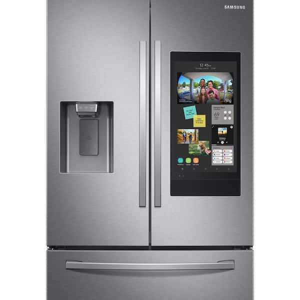 Samsung 35.75 in. W 26.5 cu. ft. 3-Door Family Hub French Door Smart  Refrigerator in Fingerprint Resistant Stainless Steel RF27T5501SR - The  Home Depot