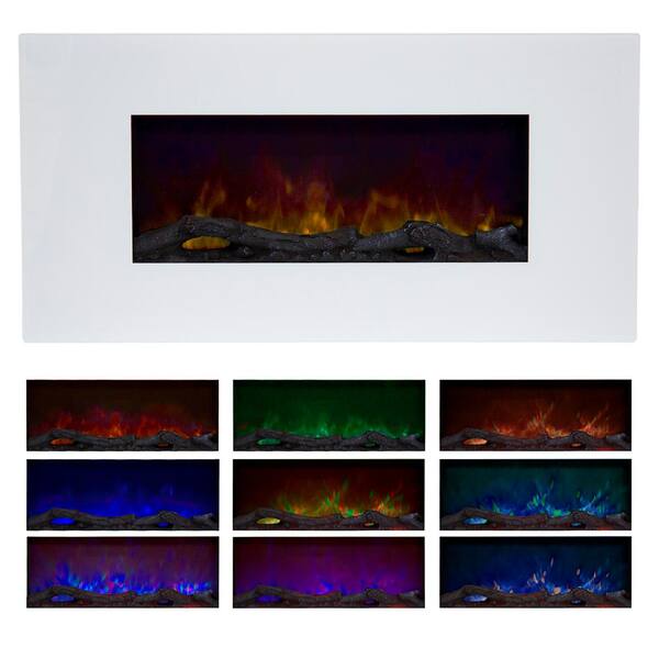 Northwest 36 in. Color Changing LED Electric Fireplace in White M021004 -  The Home Depot