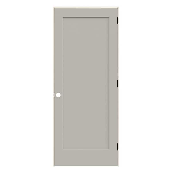 32 in. x 80 in. Madison Vanilla Painted Left-Hand Smooth Solid Core Molded Composite MDF Single Prehung Interior Door