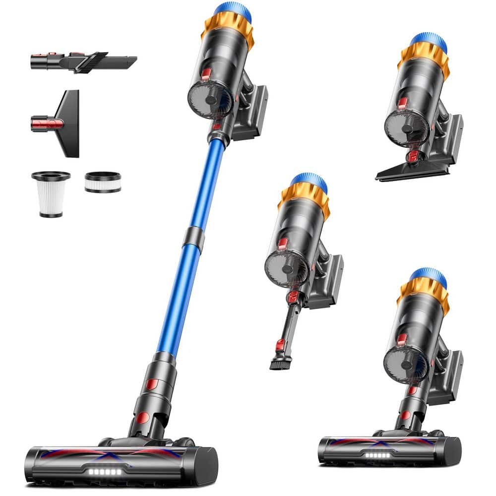 600W 50KPA Bagless Upright Vacuum Cleaner w/ 70Mins Runtime, HEPA Filter, Anti-Tangle Brush for Floors Carpets Pet Hair