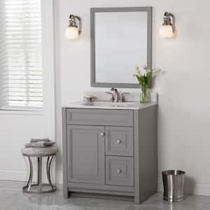 Brinkhill 31 in. W x 22 in. D Bathroom Vanity in Sterling Gray with Stone Effect Vanity Top in Pulsar with White Sink