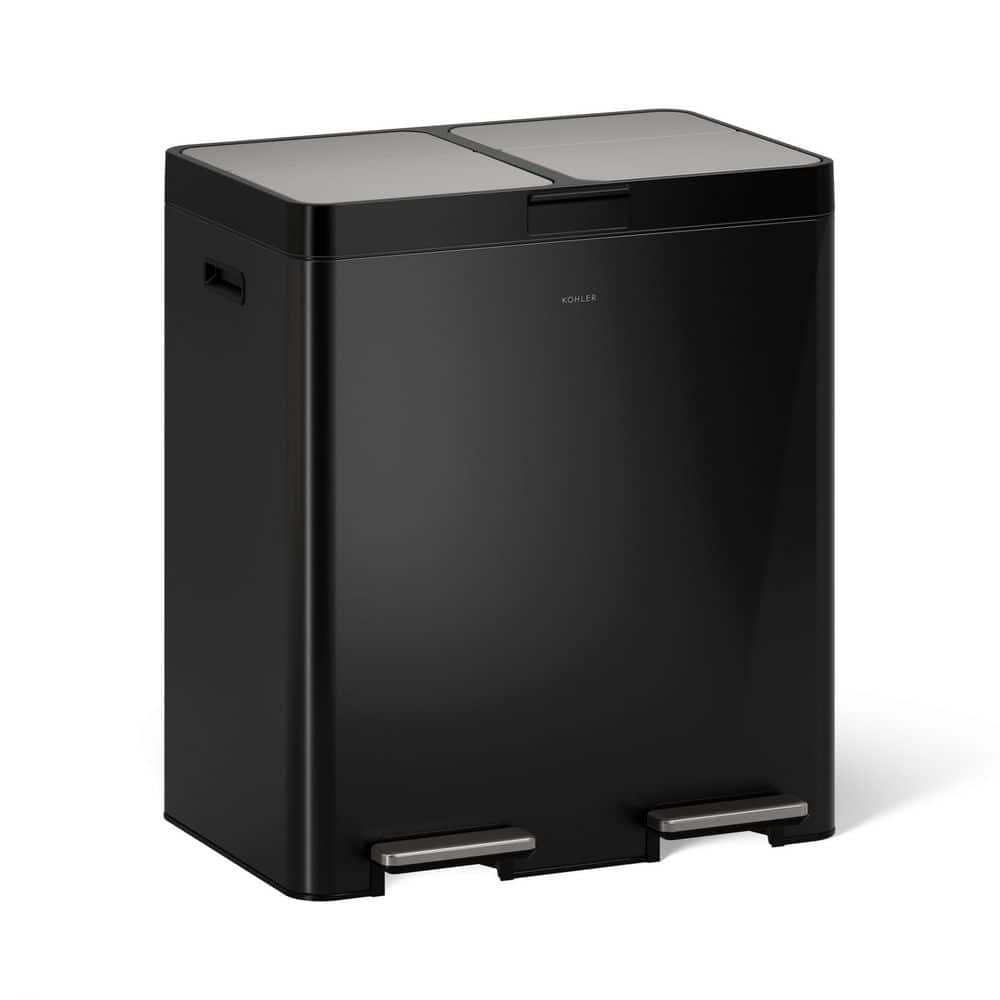 KOHLER 82-Liter Stainless Steel Dual-Bin Step Trash Can 23828-BST