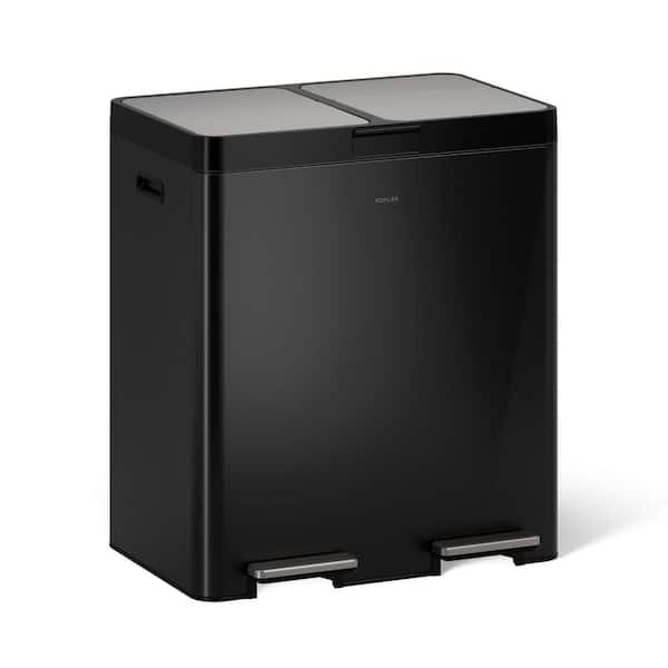 KOHLER 82-Liter Stainless Steel Dual-Bin Step Trash Can 23828-BST