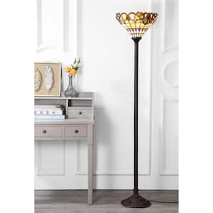 Davis Tiffany-Style 70 in. Bronze Torchiere Floor Lamp