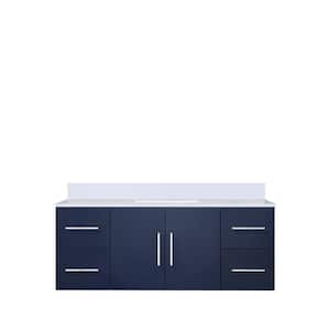 Geneva 48 in. W x 22 in. D Navy Blue Bath Vanity and Cultured Marble Top