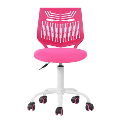 Pink Mesh Fabric Plastic Office Chair without Arms