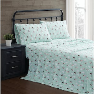 Snowman Wonderland King Flannel Sheet Set