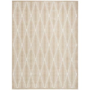 Casual Beige 4 ft. x 6 ft. Diamond Contemporary Area Rug