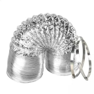 4 in. x 25 ft. Flexible Aluminum Air Ducting Dry Ventilation Hose Non-Insulated for HVAC