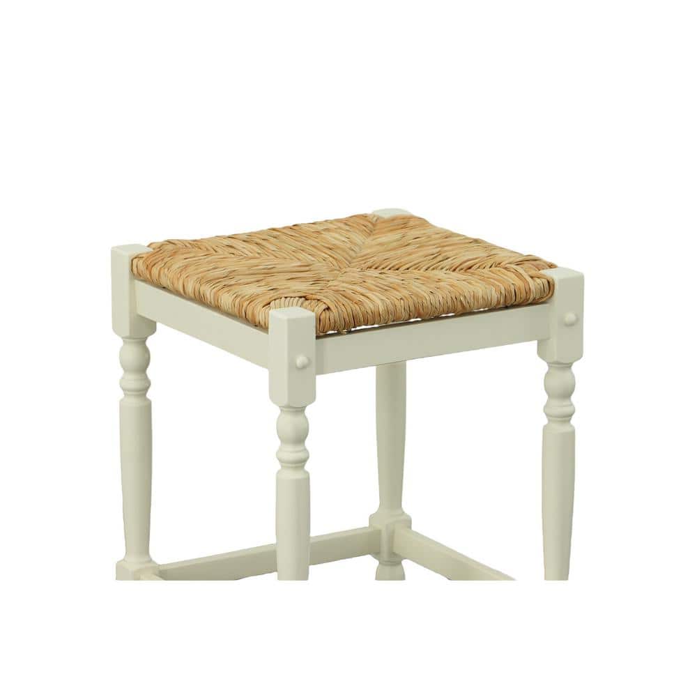 Covington Classic White Wood 29" Rustic Farmhouse Bar Stool