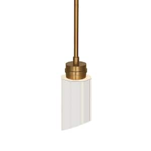 75-Watt Integrated LED Brushed Brass Pendant Light with K9 Crystal