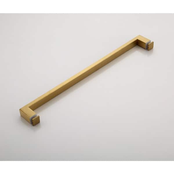 61-67 in. W x 76 in. H Double Sliding Frameless Smooth Sliding Shower Door in Brushed Gold with 3/8 in. Clear Glass