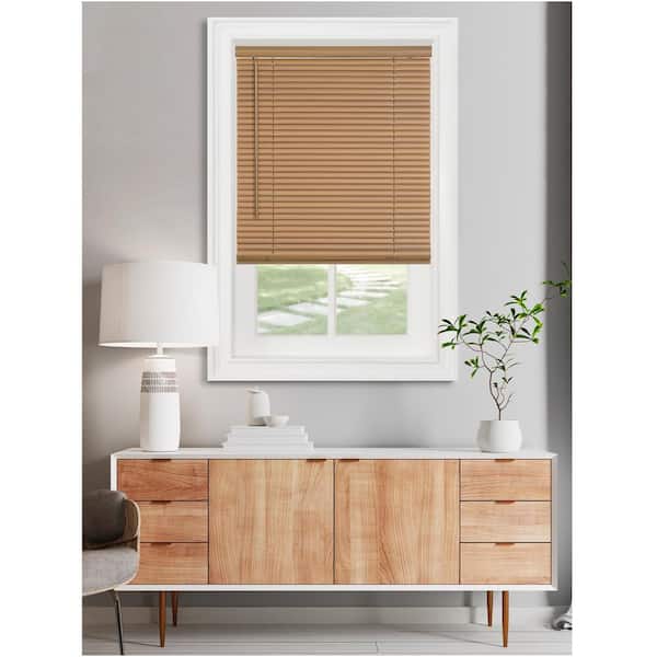 ACHIM GII Morningstar Woodtone Cordless Light Filtering Vinyl Mini Blind with 1 in. Slats 35 in. W x 72 in. L