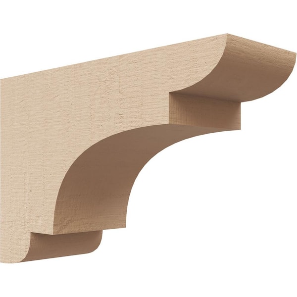 Ekena Millwork 2 in. x 4 in. x 6 in. Series 3 Classic New Brighton Rough Cedar Woodgrain Timberthane Polyurethane Corbel, Primed Tan