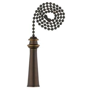 12 in. Oil Rubbed Bronze Coastal Lighthouse Pull Chain for Ceiling Fan and Lights