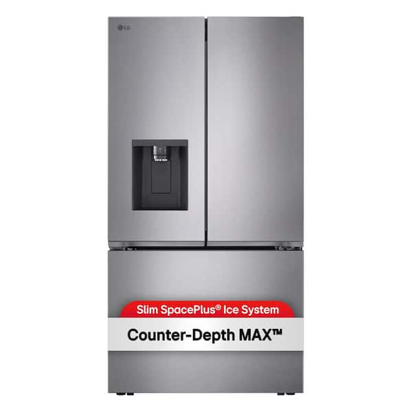 26 cu. ft. Counter-Depth MAX 3-Door French Door Refrigerator in PrintProof Noble Steel with Tall Ice and Water Dispenser