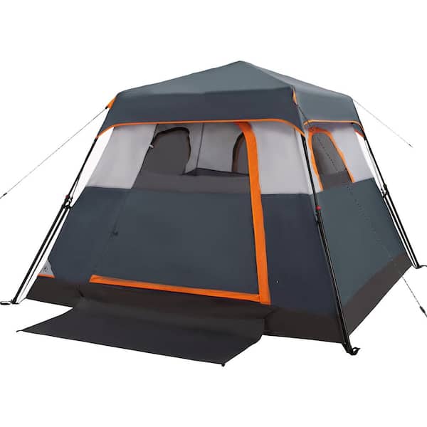 Camping Tent 8 ft. x 8 ft. Slate Gray Camping Tent Fast Cabin Tent with Instant Setup Tent