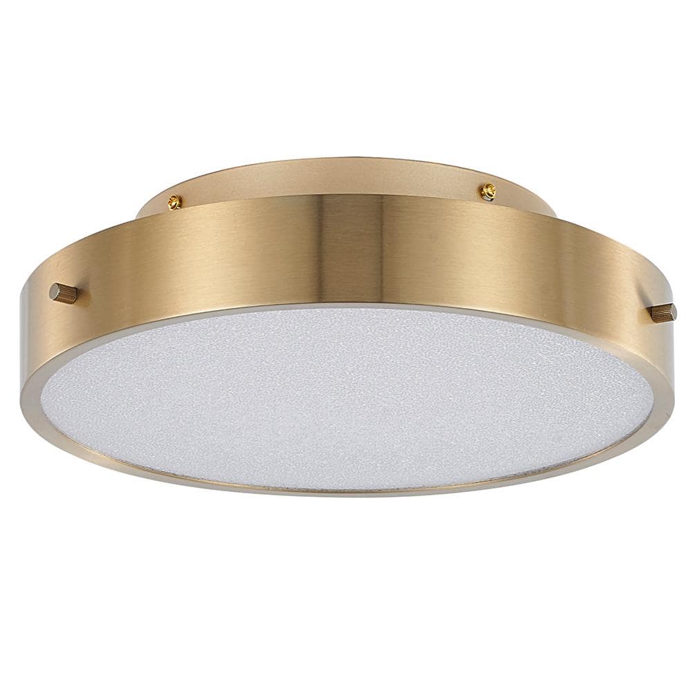 Iris 12 in. 1-Light Brass LED Flush Mount