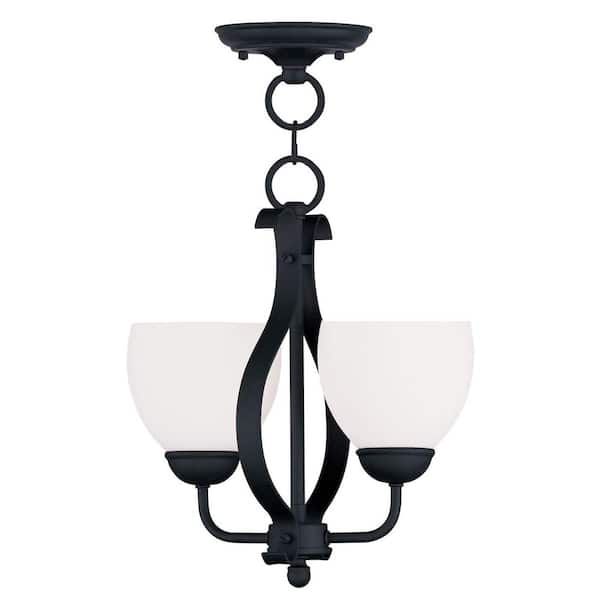Livex Lighting Providence 2-Light Black Incandescent Ceiling Pendant