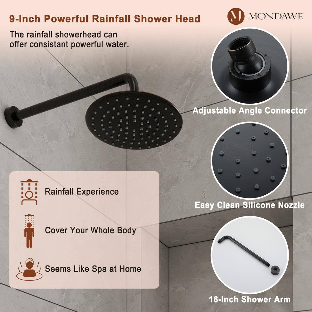 Oil-Rubbed Bronze Adjustable Height Multi-Head Shower System