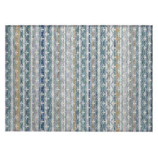 Chantille Machine Washable Indoor/Outdoor Abstract ACN2479 Teal 2 ft. x 3 ft. Accent Rug