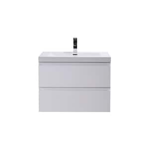 Bohemia 30 in. W Bath Vanity in High Gloss White with Reinforced Acrylic Vanity Top in White with White Basin