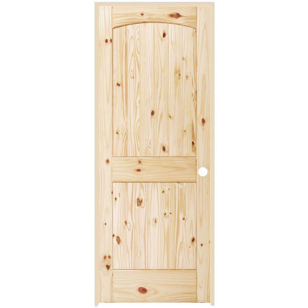 Steves & Sons 30 in. x 80 in. 2-Panel Archtop Left-Hand Unfinished Knotty  Pine Wood Single Prehung Interior Door with Bronze Hinges SIP0000006242 -  The Home Depot