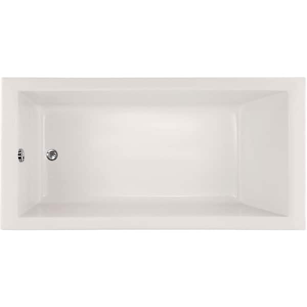 Hydro Systems Lacey Shallow Depth 60 in. Acrylic Rectangular Drop-in Air Bath and Whirlpool Bathtub in White