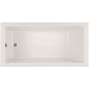 Lacey Shallow Depth 60 in. Acrylic Rectangular Drop-in Air Bath Bathtub in White