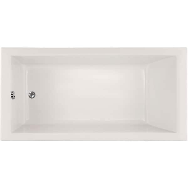 Hydro Systems Lacey Shallow Depth 66 in. Acrylic Rectangular Drop-in Air Bath Bathtub in White