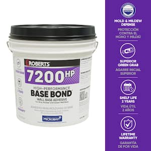 High-Performance BASE BOND 4 Gal. (16 qt.) 24-48 Hour Dry Time Vinyl Rubber,Carpet Wall Base Floor Adhesive in Light Tan