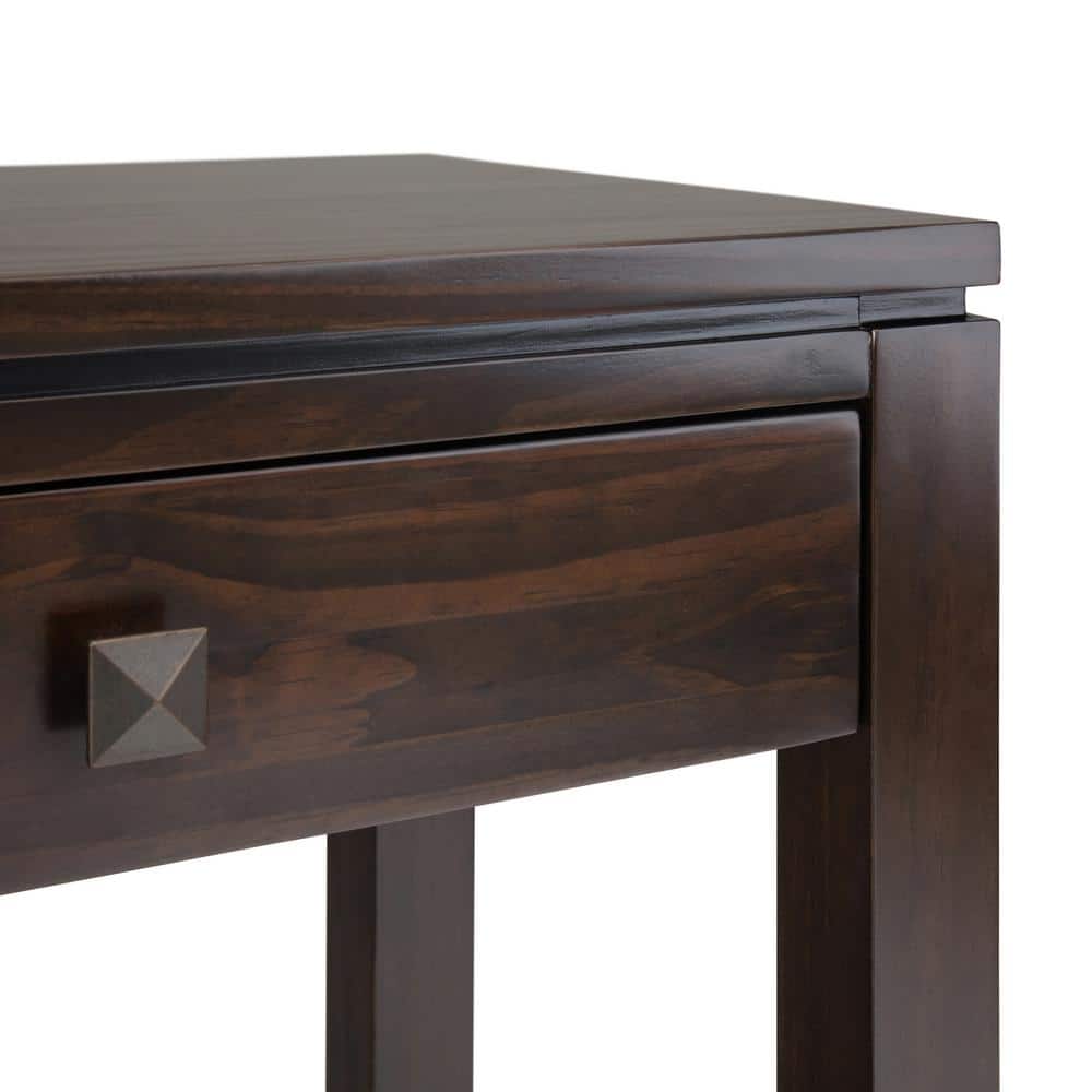 Mahogany Brown Solid Wood Console Table with Storage