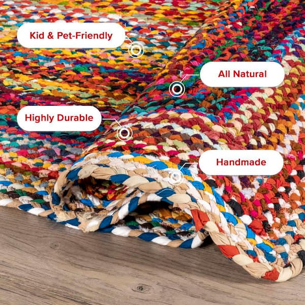 nuLOOM Tammara Colorful Braided Multi 5 ft. x 8 ft. Area Rug