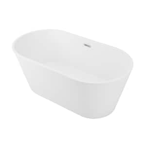 Claire 60 in. Ceramic Flatbottom Freestanding Bathtub in White