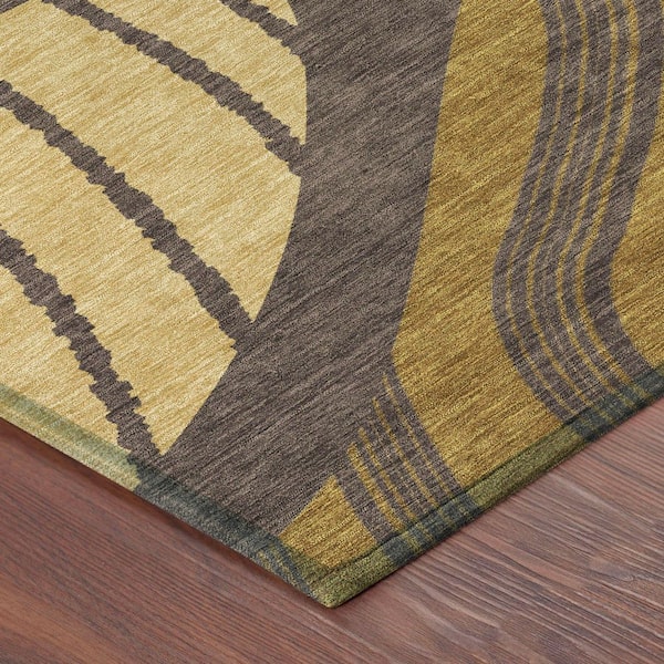 Chantille Machine Washable Indoor/Outdoor Abstract ACN2689 Fudge 10 ft. x 14 ft. Area Rug