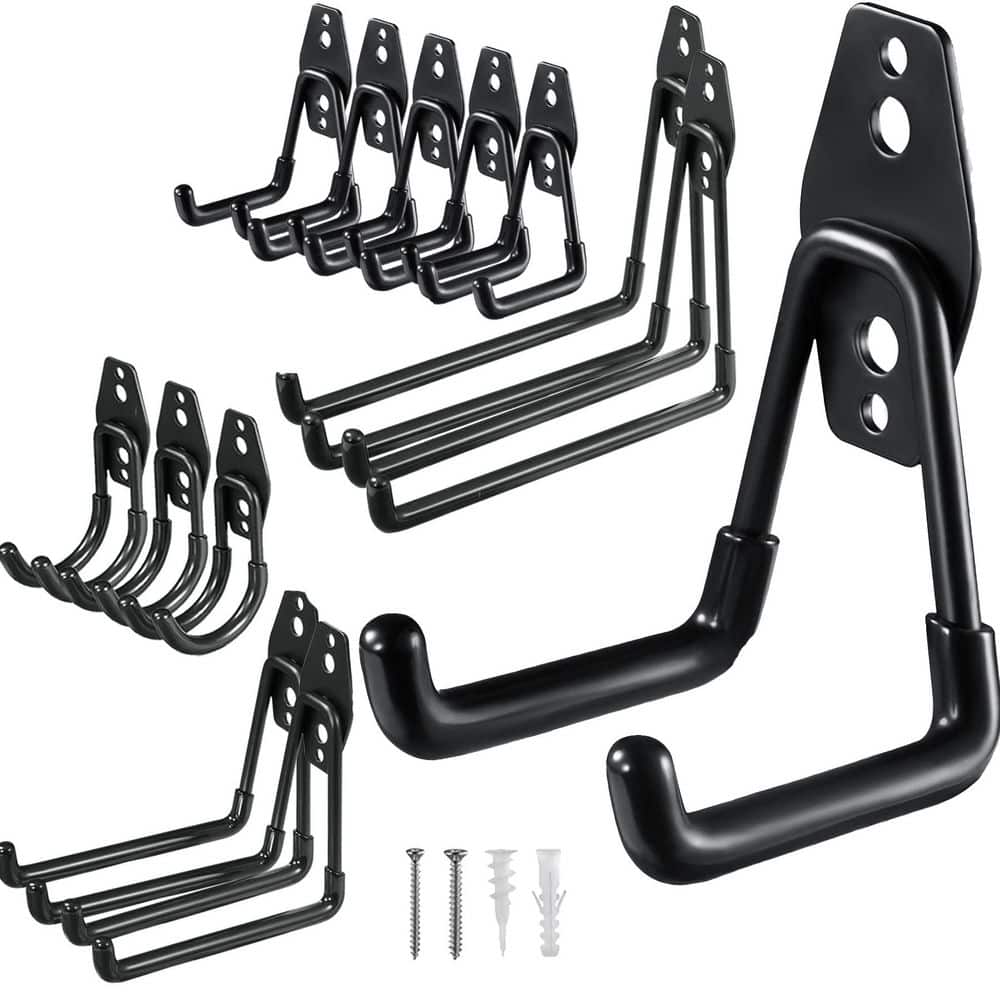 2.75 in. x 6.9 in. x 6.3 in. Steel Black Storage Hook for Greenhouse Hanger for Organizing Power Tools, 12-Pieces price history on PriceWatchPro