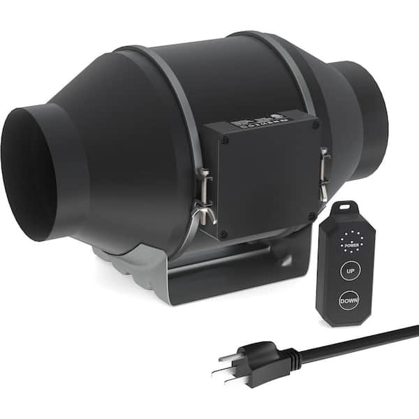 214 CFM Quiet Inline Duct Fan EC Motor 4 Ventilation Exhaust with 10-Speed Controller for Heating Cooling