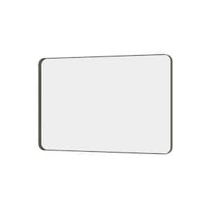 60 in. W x 40 in. H Large Rectangular Framed Wall Mounted Bathroom Vanity Mirror in Brushed Bronze