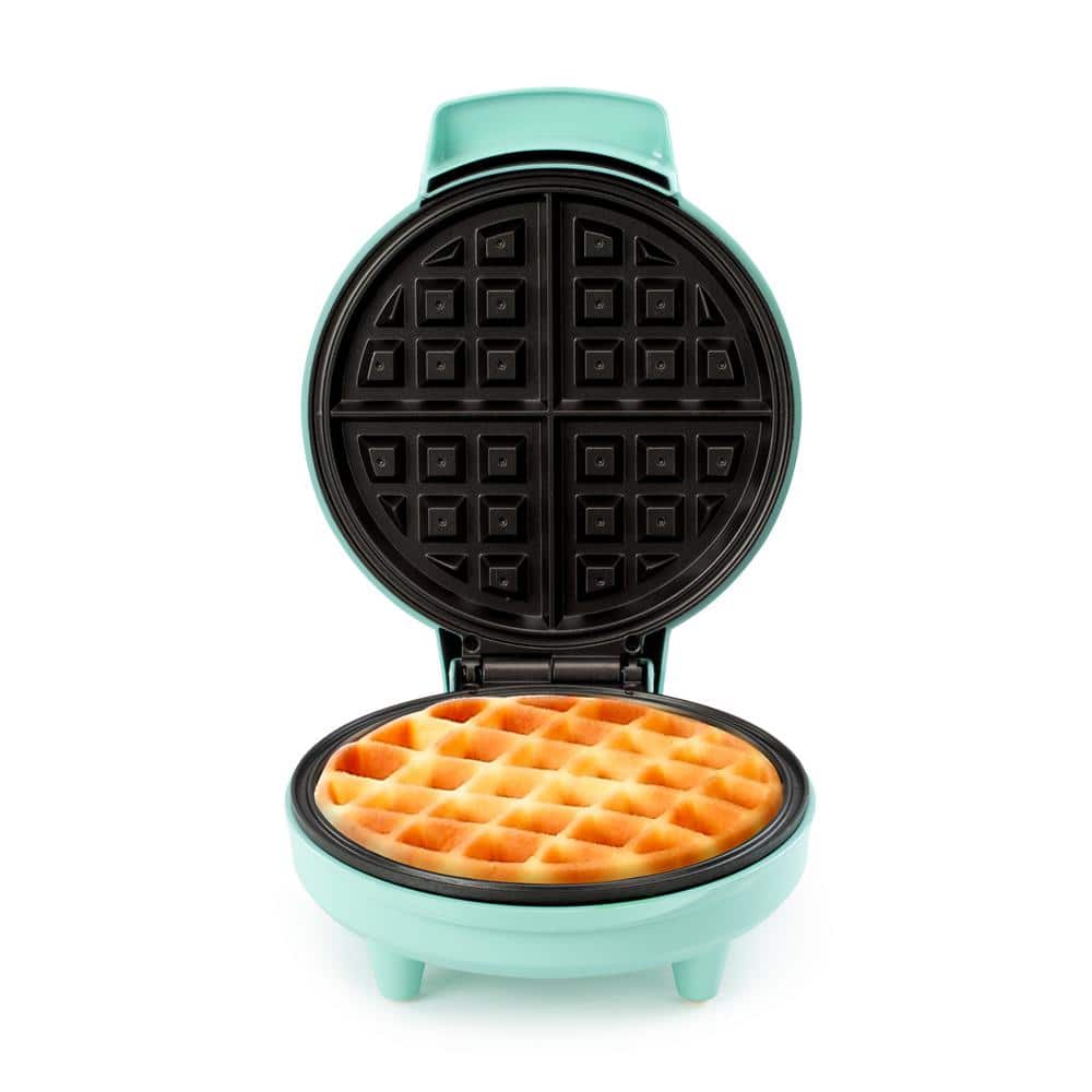 Holstein Housewares Personal/Mini Waffle Maker, Non-Stick Coating, Yellow -  4-inch Waffles in Minutes 
