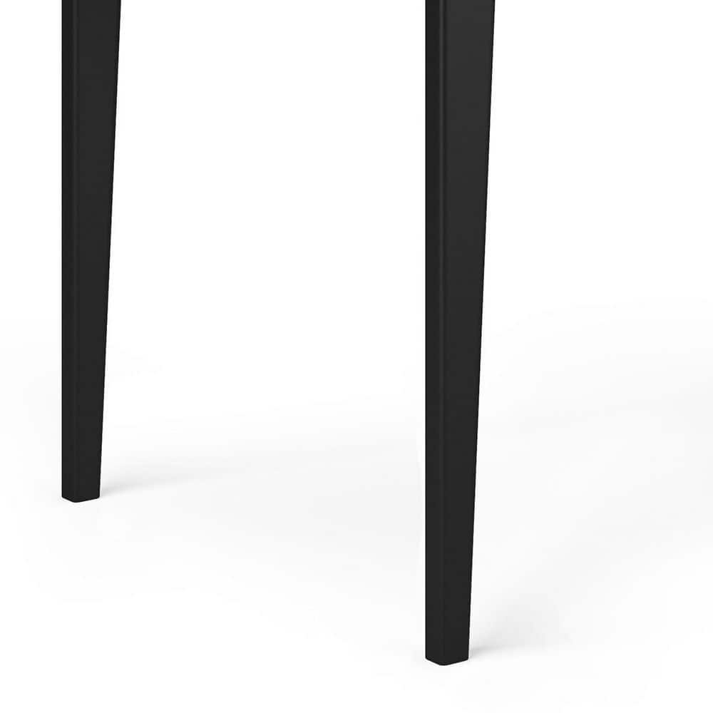 Harper Black Solid Wood Desk with Keyboard Tray