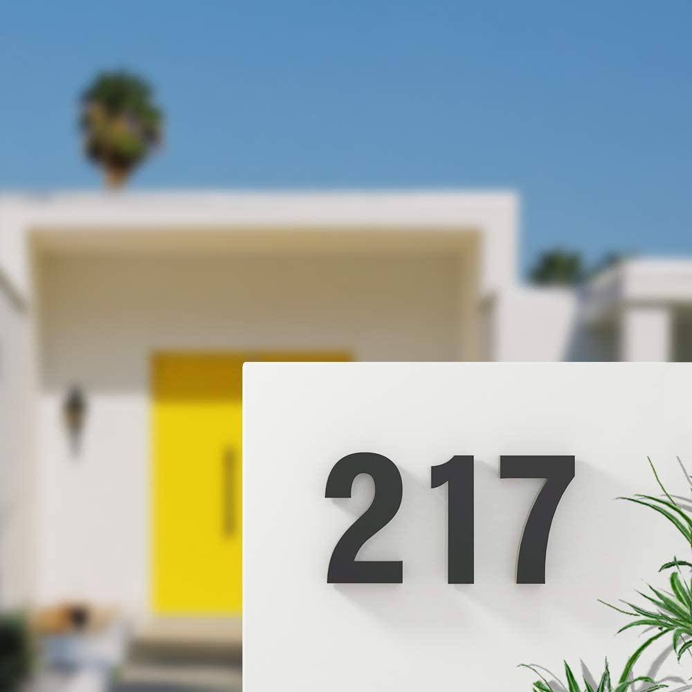 8 Inch Black Stainless Steel LED Backlit Floating House Number