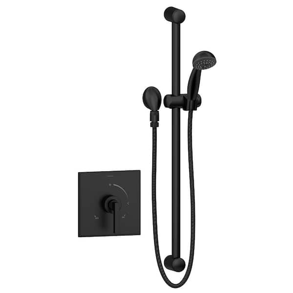 Symmons Duro 1-Handle Wall-Mounted Shower Trim Kit in Matte Black (Valve not Included)