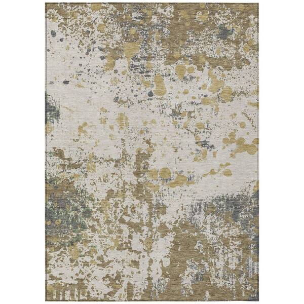 Chantille Machine Washable Indoor/Outdoor Abstract ACN2679 Linen 3 ft. x 4 ft. Area Rug
