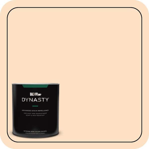 BEHR DYNASTY 1 qt. #290C-2 Creamy Beige Semi-Gloss Enamel Interior Stain-Blocking Paint & Primer