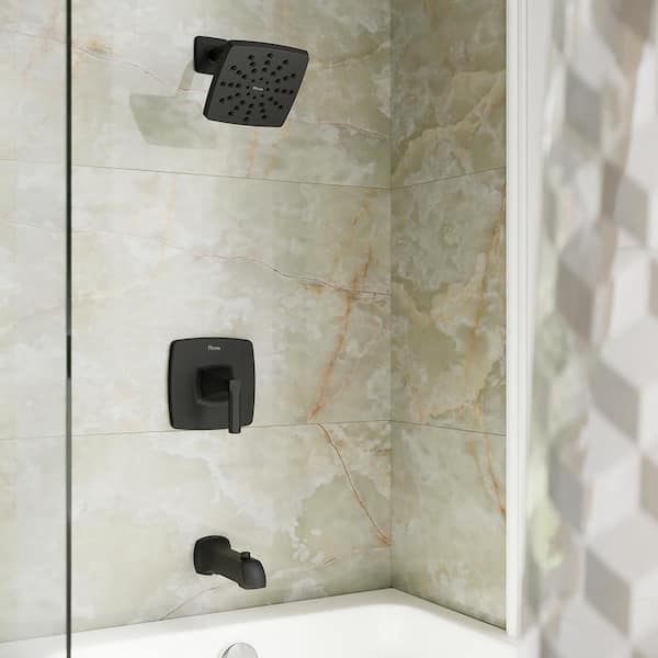 Vaneri Tub & Shower Trim with Valve Matte Black