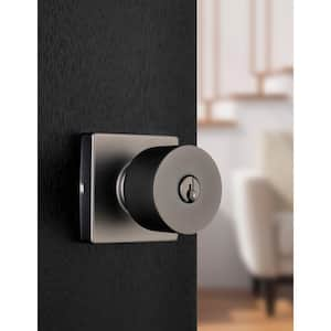 Ridgeway Gun Metal Keyed Entry Door Knob Featuring Dual Keyway with Square Rose