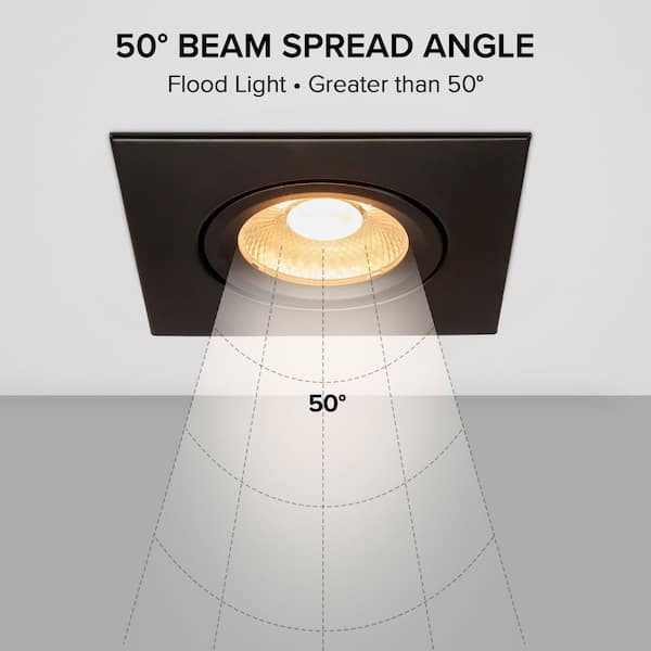 Maxxima 4 in. Adjustable Slim Square Recessed LED Floating Gimbal