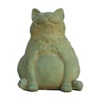 Cast Stone Contented Cat Garden Statue - Antique Gray