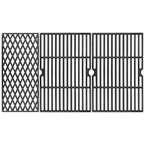 3-Piece 16.5 in. Cast Iron Cooking Grates Replacement Part Kit, Black
