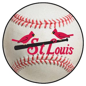 St. Louis Cardinals White 2 ft. x 2 ft. Round Baseball Area Rug